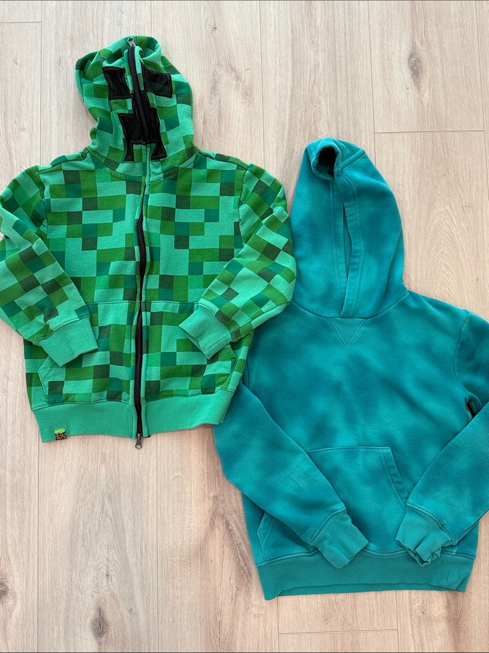 Minecraft and gree hoodies